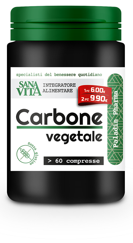SANAVITA CARBONE VEGETALE 60 COMPRESSE - Oltrefarma