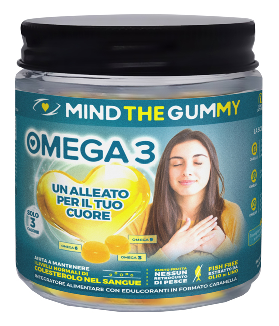 MIND THE GUMMY OMEGA3 60 PASTIGLIE GOMMOSE GUSTO MIX DI FRUTTA SENZA ZUCCHERO - Antica Farmacia Ferrari