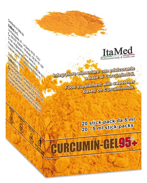 CURCUMIN GEL 95+ 20 BUSTINE STICK PACK MONODOSE DA 5 ML AROMA LAMPONE - Antica Farmacia Ferrari