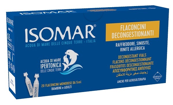 ISOMAR FLACONCINI DECONGESTIONANTI SOLUZIONE IPERTONICA 20 FLACONCINI 5 ML - Antica Farmacia Ferrari