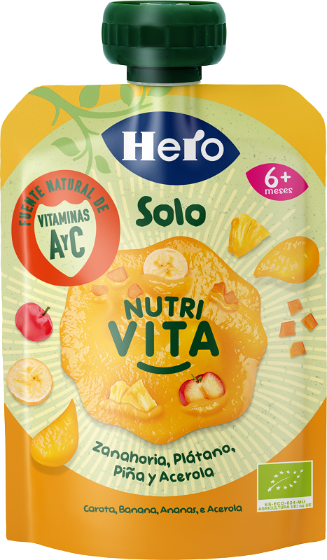 HERO BABY SOLO POUCH NUTRI VITA CAROTA ANANAS BANANA 100 G - Oltrefarma