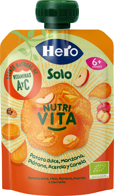HERO BABY SOLO POUCH NUTRI VITA PATATA DOLCE MELA BANANA ACEROLA 100 G - Oltrefarma