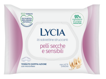 LYCIA SALVIETTINE STRUCCANTI PELLI SECCHE E SENSIBILI 20 PEZZI - Oltrefarma