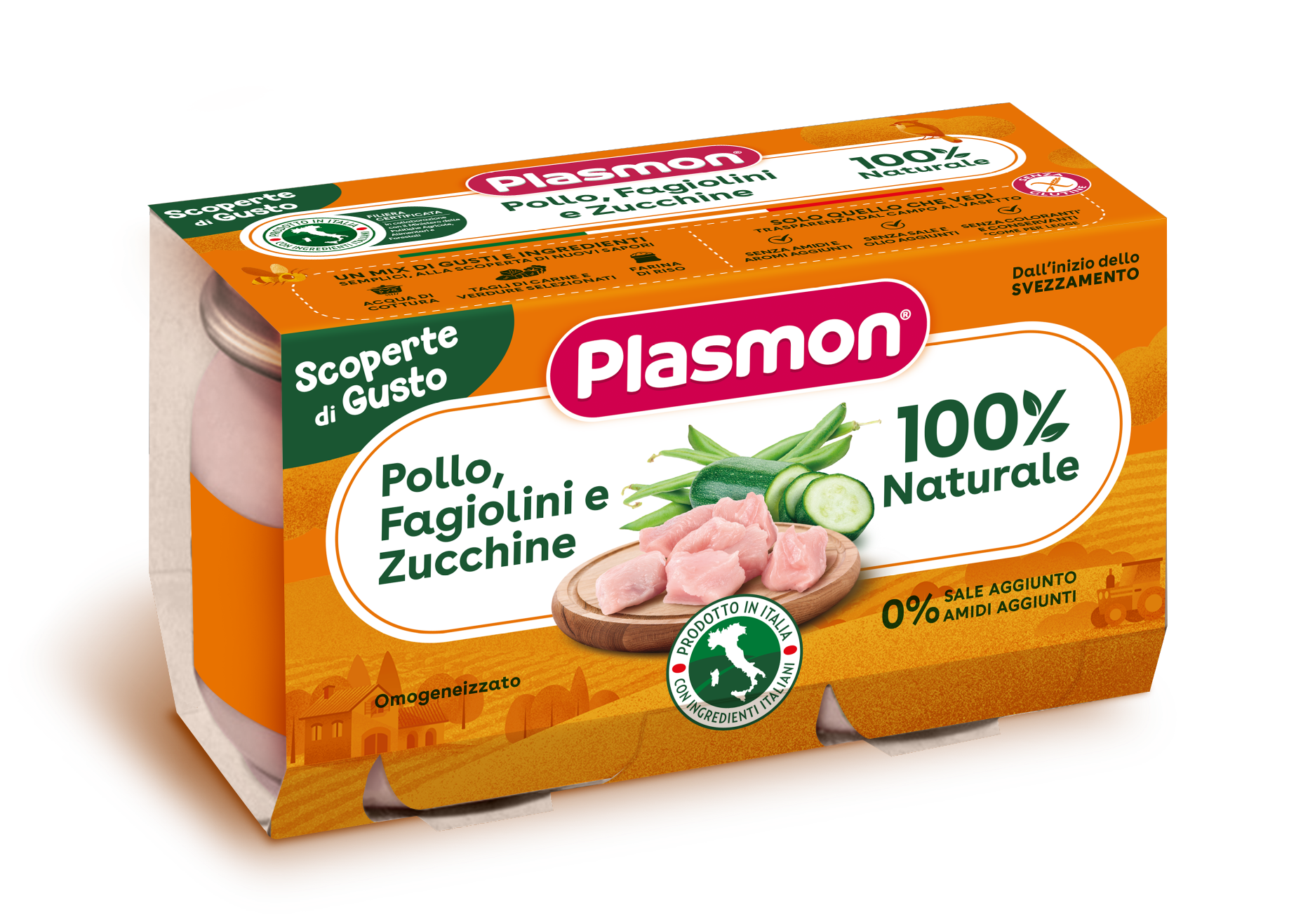 PLASMON OMOGENEIZZATI POLLO FAGIOLINI ZUCCHINE 2 PEZZI DA 120 G - Oltrefarma