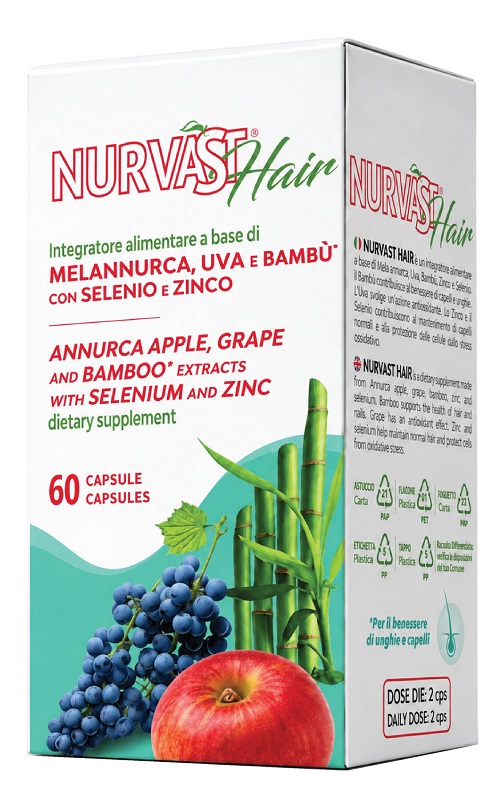 NURVAST HAIR 60 CAPSULE GASTRORESISTENTI DA 720 MG SENZA GLUTINE NATURALMENTE PRIVO DI LATTOSIO - Oltrefarma