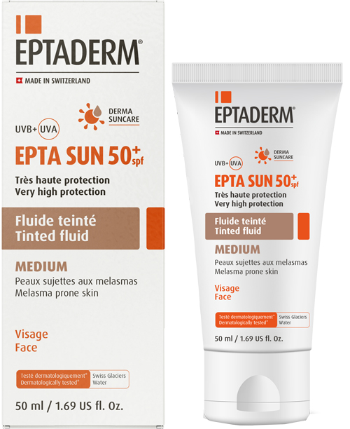 EPTA SUN SPF50+ FLUIDO COLORATO MEDIO 50 ML - Oltrefarma