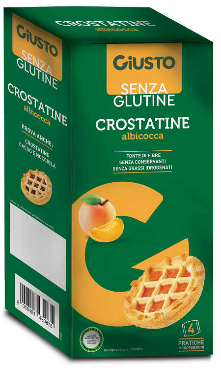 GIUSTO SENZA GLUTINE CROSTATINA ALBICOCCA 4 PEZZI DA 45 G - Oltrefarma
