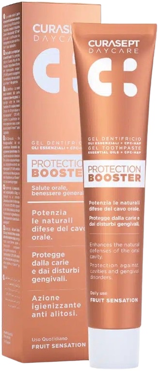 CURASEPT DAYCARE DENTIFRICIO PROTECTION BOOSTER FRUIT SENSATION 75 ML - Oltrefarma