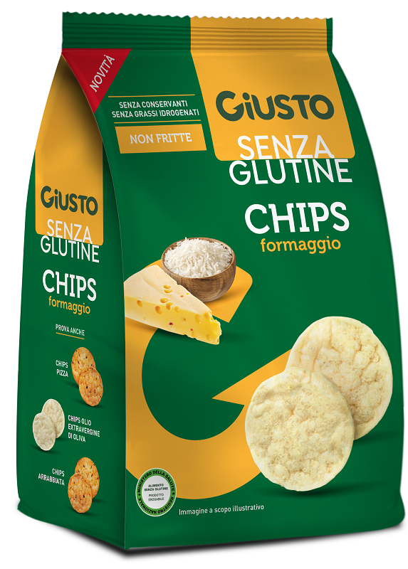 GIUSTO SENZA GLUTINE CHIPS FORMAGGIO 40 G - Oltrefarma