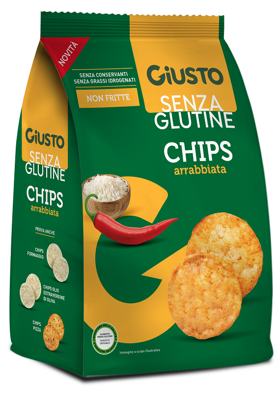 GIUSTO SENZA GLUTINE CHIPS ARRABBIATA 40 G - Oltrefarma