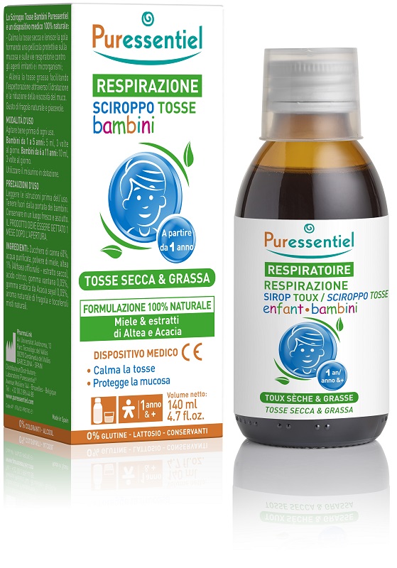 PURESSENTIEL SCIROPPO TOSSE BAMBINI 140 ML - Antica Farmacia Ferrari