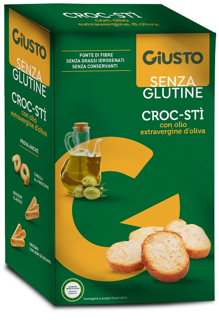 GIUSTO SENZA GLUTINE CROC-STI' CON OLIO EXTRAVERGINE D'OLIVA 100 G - Oltrefarma