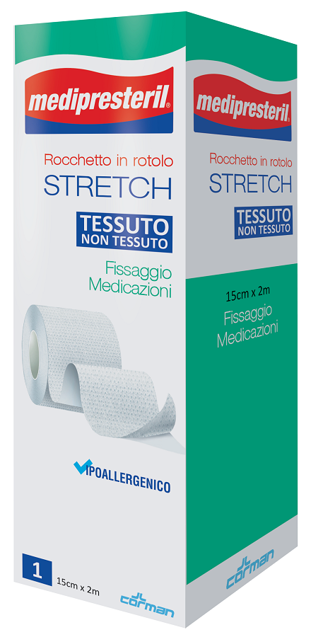 MEDIPRESTERIL ROCCHETTO ROTOLO STRETCH TESSUTO NON TESSUTO 15 CM X 200 CM - Oltrefarma