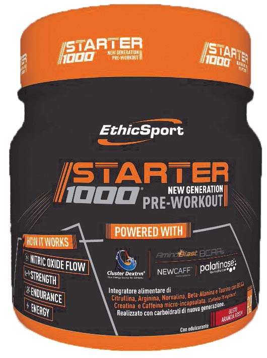STARTER 1000 NEW GENERATION PRE WORKOUT GUSTO ARANCIA ROSSA 400 G - Oltrefarma