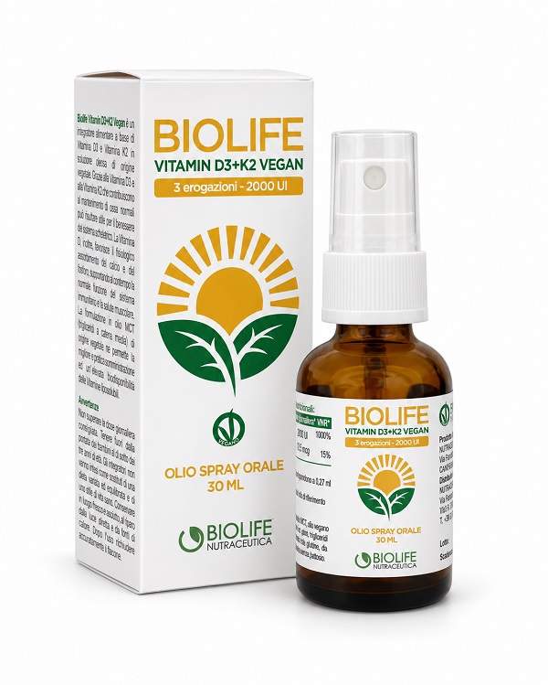 BIOLIFE VITAMIN D3+K2 VEGAN GOCCE 30 ML - Oltrefarma