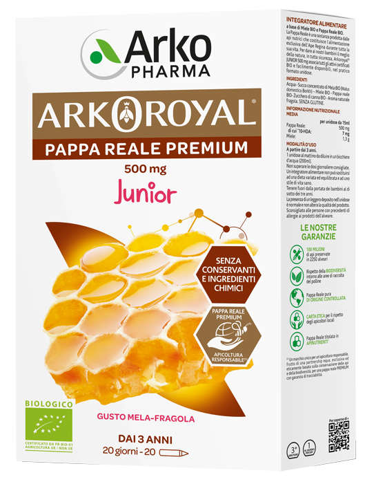 ARKOROYAL JUNIOR PAPPA REALE 500MG BIO 20 FIALOIDI PROMO - Antica Farmacia Ferrari