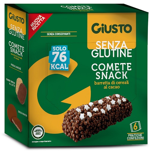 GIUSTO SENZA GLUTINE COMETE SNACK 6 CONFEZIONI DA 20 G - Oltrefarma