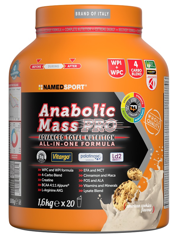 ANABOLIC MASS PRO AMERICAN COOKIES 1600 G - Oltrefarma