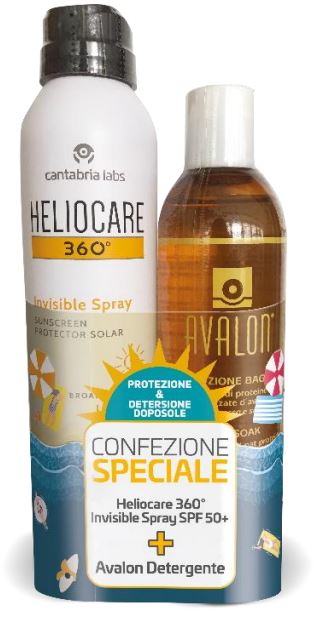 HELIOCARE INVISIBLE SPRAY SPF50+ 200 ML + AVALON DETERGENTE FLUIDO 250 ML - Oltrefarma