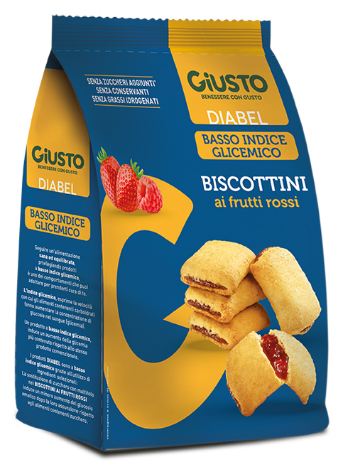 GIUSTO DIABEL BISCOTTINI FRUTTI ROSSI 250 G - Oltrefarma