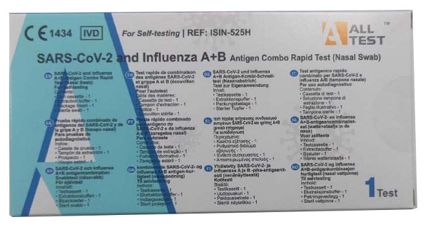 TEST ANTIGENICO RAPIDO COVID-19 ALLTEST AUTODIAGNOSTICO DETERMINAZIONE QUALITATIVA ANTIGENI SARS-COV-2 E INFLUENZA A+B IN TAMPONI NASALI - Antica Farmacia Ferrari