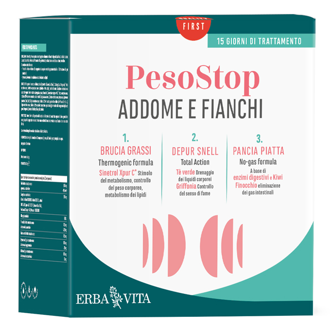 KIT ADDOME FIANCHI 1 PESO STOP BRUCIA GRASSI 60 COMPRESSE + 1 PESO STOP DEPUR SNELL 500 ML + 1 PESO STOP PANCIA PIATTA 30 COMPRESSE - Oltrefarma