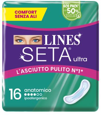 LINES SETA ULTRA ASSORBENTI ANATOMICO CP 16 PEZZI - Oltrefarma
