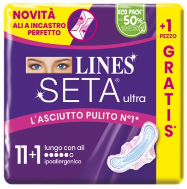 LINES SETA ULTRA ASSORBENTI LUNGO ALI CP 11+1 PEZZI - Oltrefarma