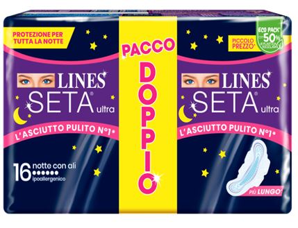 LINES SETA ULTRA ASSORBENTI NOTTE VP DWCT 16 PEZZI - Oltrefarma