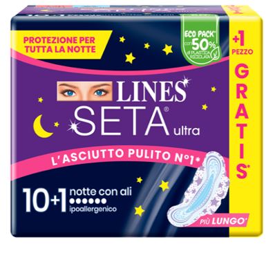 LINES SETA ULTRA ASSORBENTI NOTTE CP 10+1 PEZZI - Antica Farmacia Ferrari