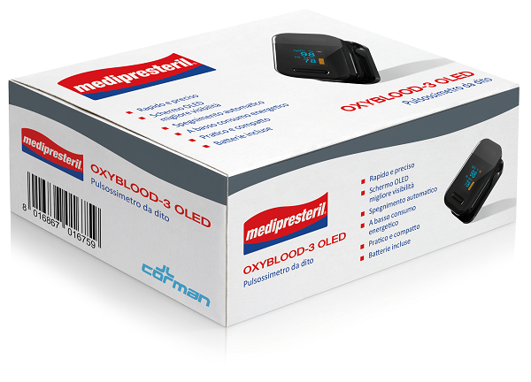 MEDIPRESTERIL OXYBLOOD-3 OLED PULSOSSIMETRO DA DITO - Oltrefarma
