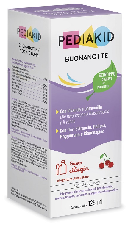 PEDIAKID BUONANOTTE 125 ML GUSTO CILIEGIA SENZA GLUTINE - Oltrefarma
