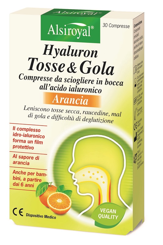 HYALURON TOSSE&GOLA ARANCIA 30 COMPRESSE - Oltrefarma