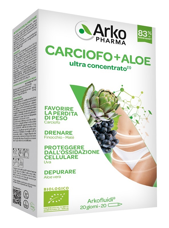 ARKOFLUIDI CARCIOFO+ALOE VERA 20 FLACONCINI 200 G - Oltrefarma