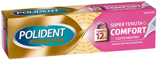 CREMA ADESIVA PROTESI DENTALI POLIDENT POWER MAX SUPER TENUTA+COMFORT 40 G - Antica Farmacia Ferrari