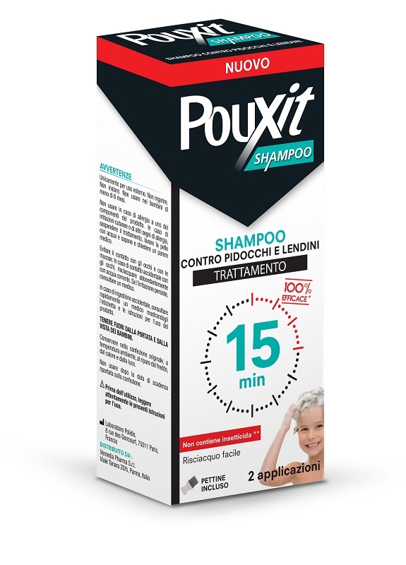 SHAMPOO CONTRO PIDOCCHI E LENDINI POUXIT TRATTAMENTO CON PETTINE INCLUSO 200 ML - Oltrefarma