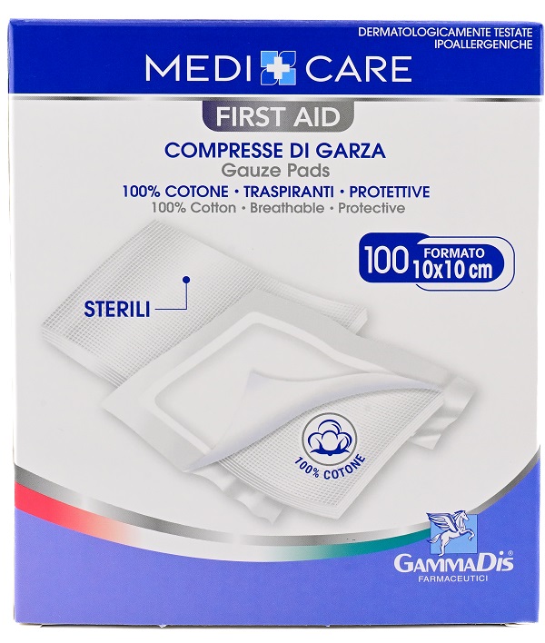 GARZA MEDICARE COTONE 10X10 CM 100 PEZZI - Antica Farmacia Ferrari