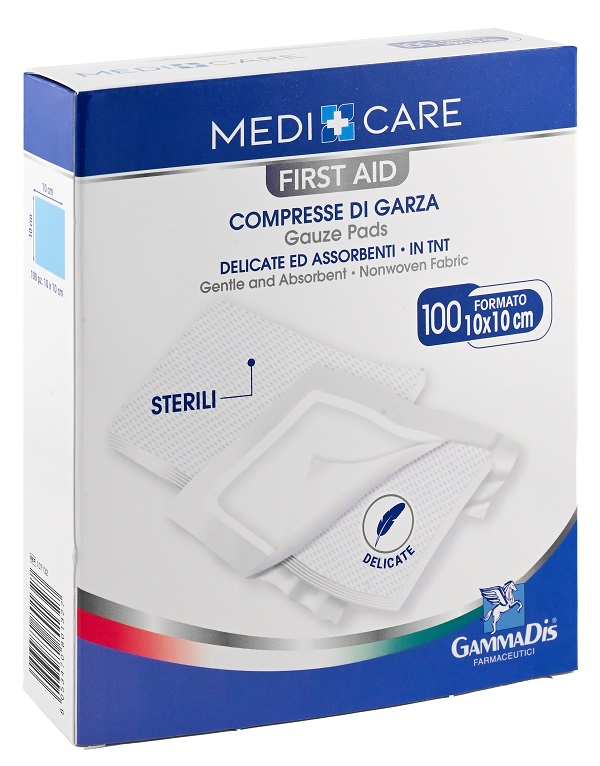 GARZA MEDICARE TNT 10X10 CM 100 PEZZI - Antica Farmacia Ferrari