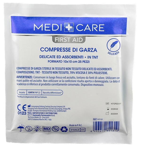 GARZA MEDICARE TNT 10X10 CM 25 PEZZI - Antica Farmacia Ferrari