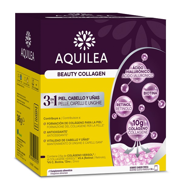 AQUILEA BEAUTY COLLAGEN 30 BUSTINE GUSTO FRAGOLA SENZA GLUTINE SENZA LATTOSIO - Oltrefarma