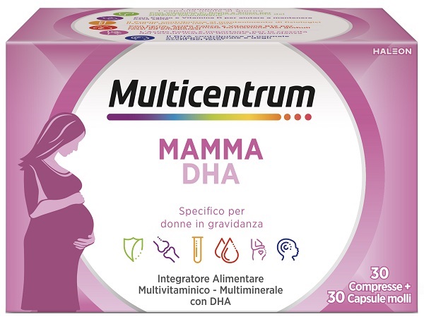 MULTICENTRUM MAMMA DHA 30 COMPRESSE + 30 CAPSULE SENZA GLUTINE E SENZA ZUCCHERI - Oltrefarma