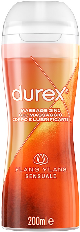 DUREX MASSAGE 2 IN 1 GEL MASSAGGIO CORPO E LUBRIFICANTE YLANG YLANG 200 ML - Antica Farmacia Ferrari