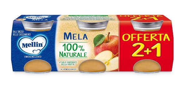 MELLIN OMOGENEIZZATO MELA 3PZ DA 100 G - Oltrefarma