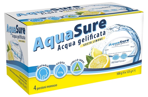 AQUASURE ACQUA GELIFICATA LIMONE EDULCORATA MULTIPACK 4 PEZZI DA 125 G - Antica Farmacia Ferrari