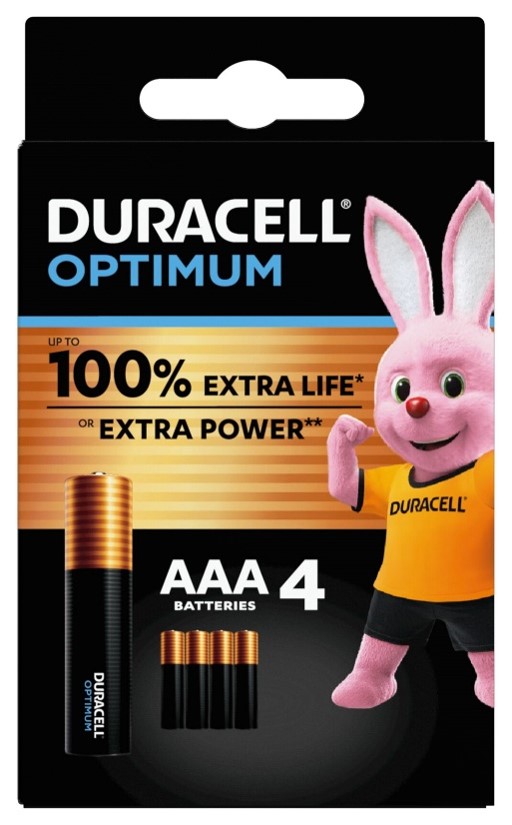 DURACELL OPTIMUM AAA B4 4 PILE BLISTER - Antica Farmacia Ferrari