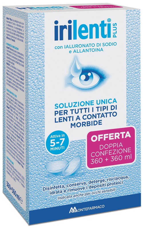 SOLUZIONE UNICA PER LENTI A CONTATTO IRILENTI 2 PEZZI DA 360 ML - Antica Farmacia Ferrari
