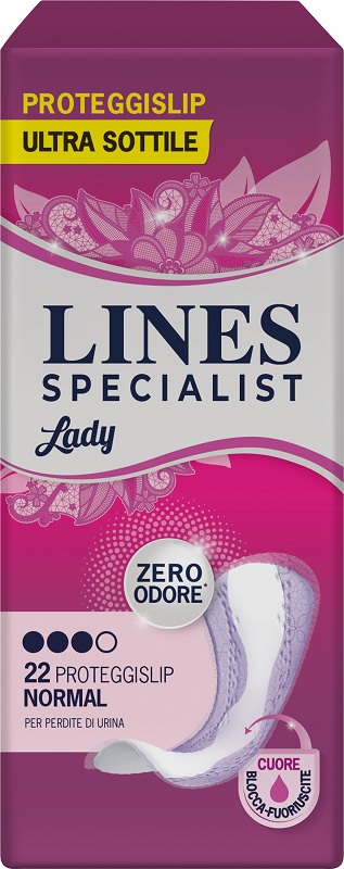 PROTEGGISLIP PER INCONTINENZA URINARIA LINES SPECIALIST LADY LIGHT NORMAL ULTRA SOTTILE 22 PEZZI - Oltrefarma