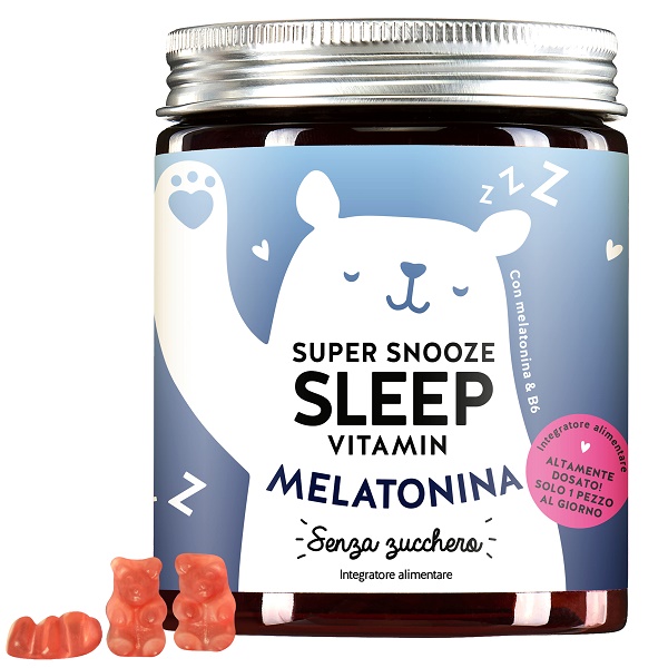 BEARS WITH BENEFITS SUPER SNOOZE SLEEP VITAMIN WITH MELATONIN SUGARFREE 45 CARAMELLE GOMMOSE - Oltrefarma
