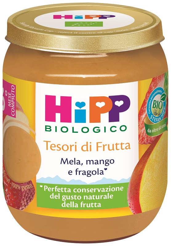 HIPP TESORI FRUTTA MELA MANGO FRAGOLA 160 G - Oltrefarma