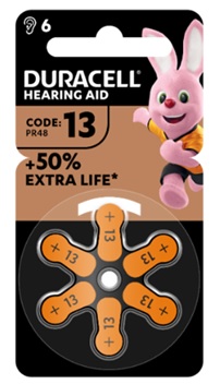 DURACELL EASY TAB 13 ARANCIO BATTERIA PER APPARECCHIO ACUSTICO 6 PEZZI - Antica Farmacia Ferrari